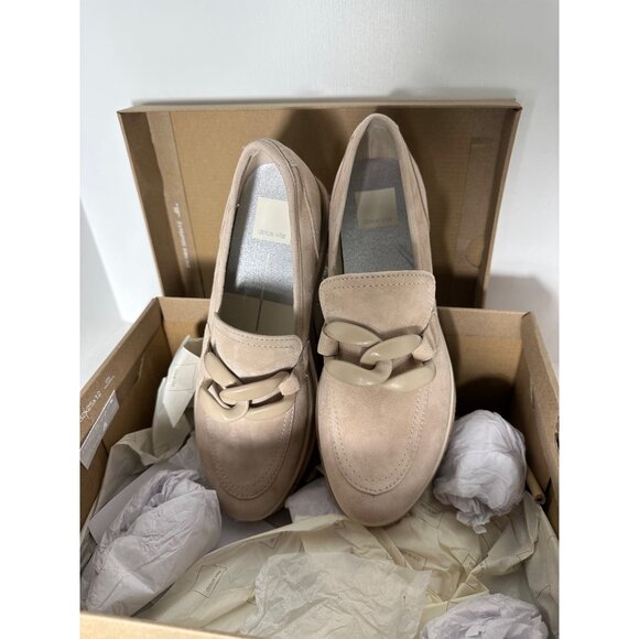 New Dolce Vita Womens Jaksen Dune Suede Chain Loafers Size 7.5 With Box - Picture 4 of 5